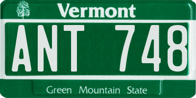 VT license plate ANT748