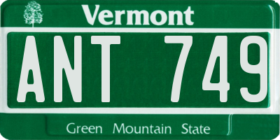 VT license plate ANT749