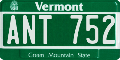 VT license plate ANT752