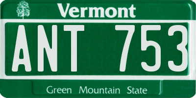 VT license plate ANT753
