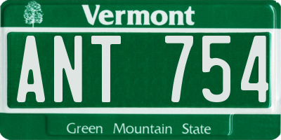 VT license plate ANT754