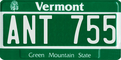 VT license plate ANT755
