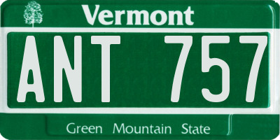 VT license plate ANT757