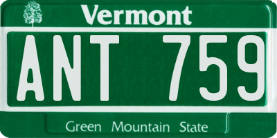 VT license plate ANT759