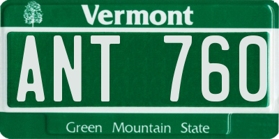VT license plate ANT760