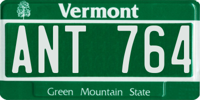 VT license plate ANT764