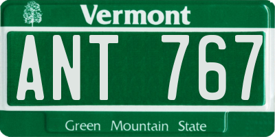 VT license plate ANT767