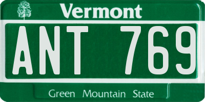 VT license plate ANT769