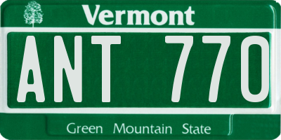 VT license plate ANT770