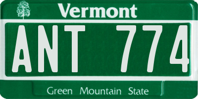 VT license plate ANT774