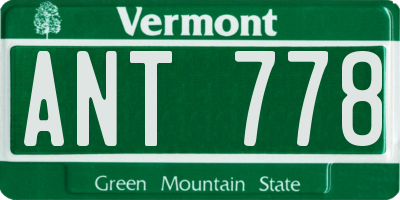 VT license plate ANT778