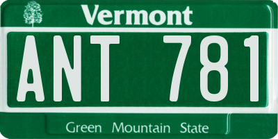 VT license plate ANT781