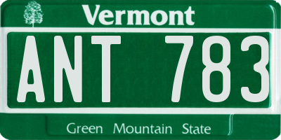 VT license plate ANT783