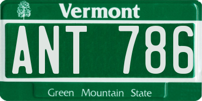VT license plate ANT786