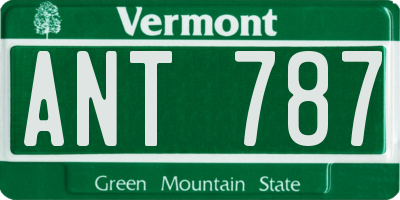 VT license plate ANT787
