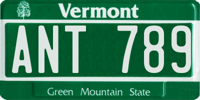 VT license plate ANT789