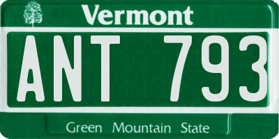 VT license plate ANT793