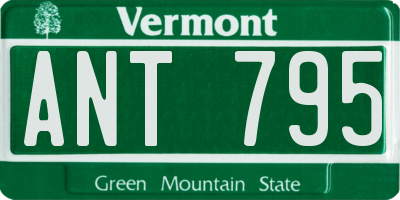 VT license plate ANT795