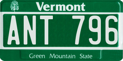 VT license plate ANT796