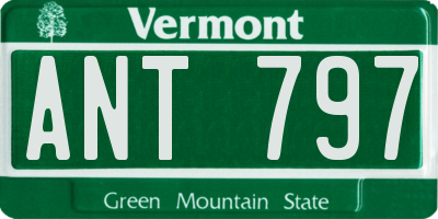 VT license plate ANT797
