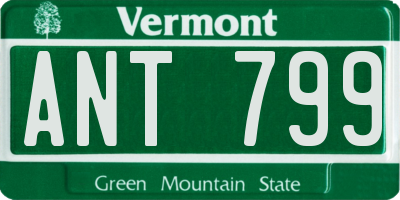 VT license plate ANT799