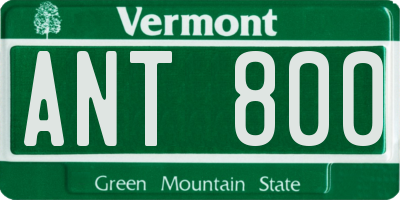 VT license plate ANT800