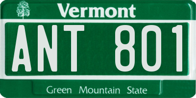 VT license plate ANT801