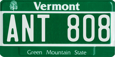 VT license plate ANT808