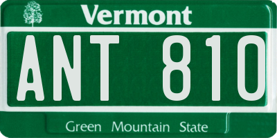 VT license plate ANT810