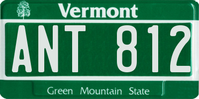 VT license plate ANT812