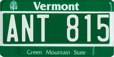 VT license plate ANT815