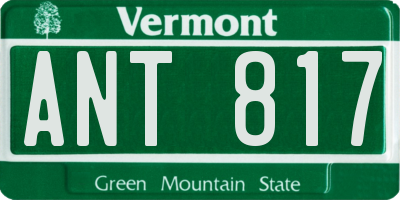 VT license plate ANT817