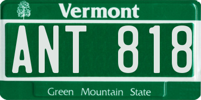 VT license plate ANT818