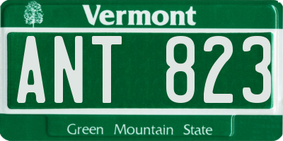 VT license plate ANT823