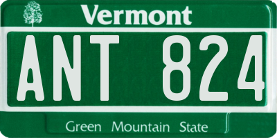 VT license plate ANT824