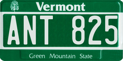 VT license plate ANT825