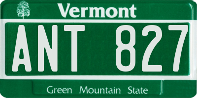 VT license plate ANT827
