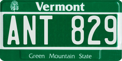 VT license plate ANT829