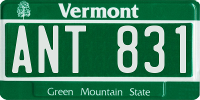 VT license plate ANT831