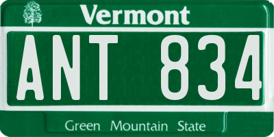 VT license plate ANT834