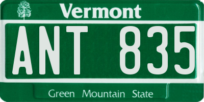 VT license plate ANT835