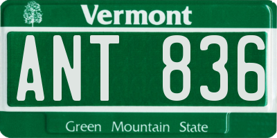VT license plate ANT836