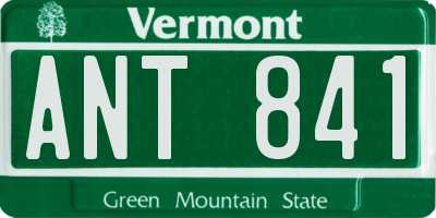 VT license plate ANT841