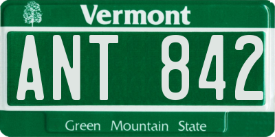 VT license plate ANT842