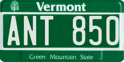 VT license plate ANT850