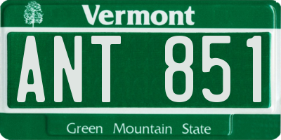 VT license plate ANT851
