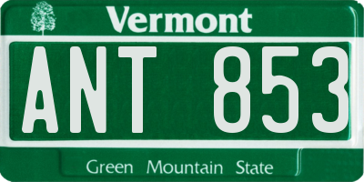 VT license plate ANT853