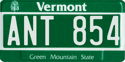 VT license plate ANT854