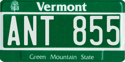 VT license plate ANT855