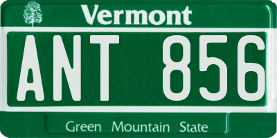 VT license plate ANT856